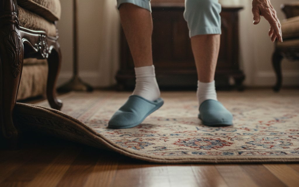 Illustration de la prévention des chutes à domicile pour les seniors